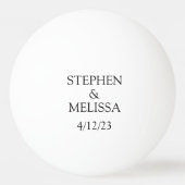 パーソナライズされた結婚の結婚周年記念 卓球ボール (正面)