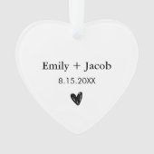 パーソナライズされた結婚の贈り物の名結婚した前 オーナメント (正面)