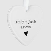 パーソナライズされた結婚の贈り物の名結婚した前 オーナメント (正面)