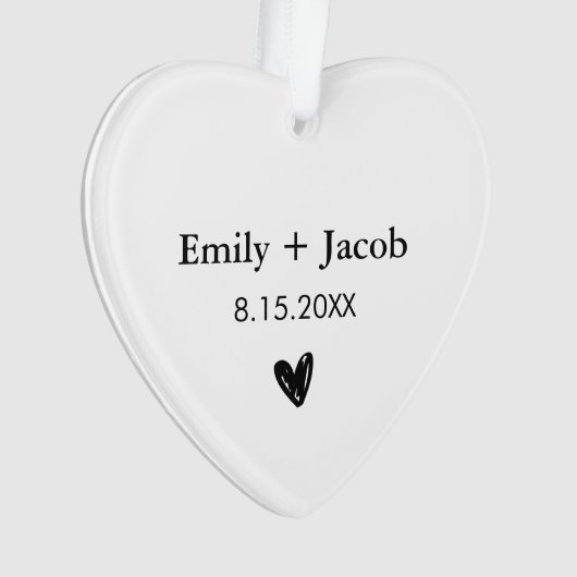 パーソナライズされた結婚の贈り物の名結婚した前 オーナメント (正面)