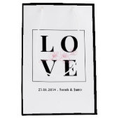 パーソナライズされた結婚の/バレンタイン ミディアムペーパーバッグ (正面)