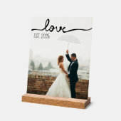 パーソナライズされた結婚のEST。ピクチャー アクリルサイン (傾斜)