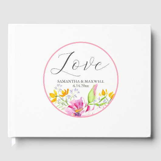 パーソナライズされた結婚のGuest Booksフローラ ゲストブック (正面)