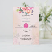 パーソナライズされた結婚エレガントバラ花 招待状 (スタンド正面)