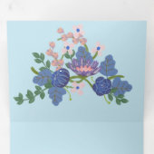 パーソナライズされた結婚エレガント紫 三つ折り招待状 (内部最初)