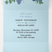 パーソナライズされた結婚エレガント紫 三つ折り招待状 (内部中)