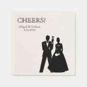 パーソナライズされた結婚カクテルナプキンス スタンダードカクテルナプキン (正面)