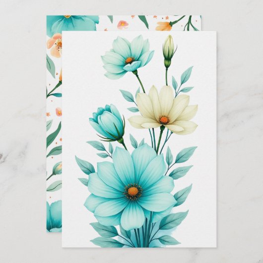 パーソナライズされた結婚カード 招待状 (正面/裏面)