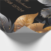 パーソナライズされた結婚ギフト金ゴールド・シルバー ラッピングペーパー (角)