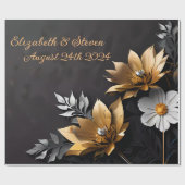 パーソナライズされた結婚ギフト金ゴールド・シルバー ラッピングペーパー (フラット)