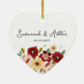 パーソナライズされた結婚ギフト – カップル結婚したギフト セラミックオーナメント (正面)