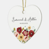 パーソナライズされた結婚ギフト – カップル結婚したギフト セラミックオーナメント (左)