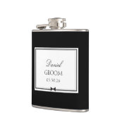 パーソナライズされた結婚クラシックのシンプル フラスク (左)