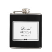 パーソナライズされた結婚クラシックのシンプル フラスク (正面)