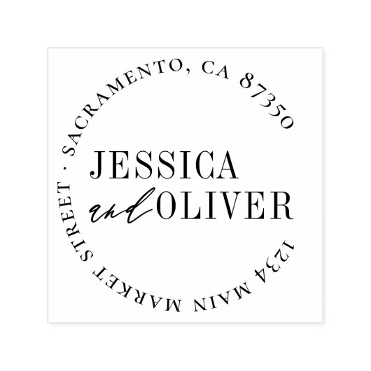 パーソナライズされた結婚クラシック差出人住所 セルフインキングスタンプ (デザイン)