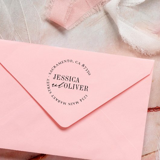 パーソナライズされた結婚クラシック差出人住所 セルフインキングスタンプ