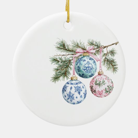 パーソナライズされた結婚クリスマス新郎のお母さん セラミックオーナメント (裏面)