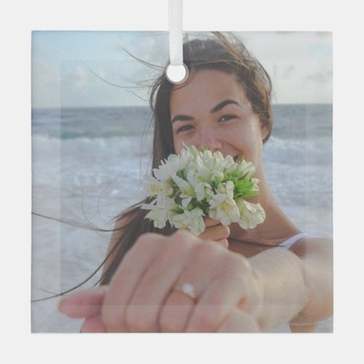 パーソナライズされた結婚クリスマス・カップル ガラスオーナメント (正面)