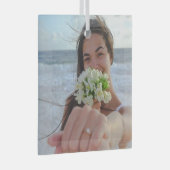 パーソナライズされた結婚クリスマス・カップル ガラスオーナメント (正面右)