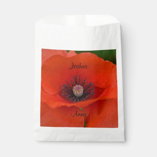 パーソナライズされた結婚ケシ フェイバーバッグ (正面)