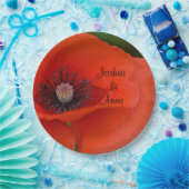 パーソナライズされた結婚ケシ ペーパープレート (パーティー)