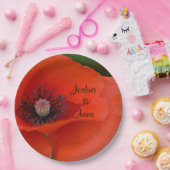 パーソナライズされた結婚ケシ ペーパープレート (パーティー)