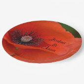 パーソナライズされた結婚ケシ ペーパープレート (アングル)