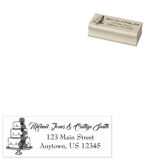 パーソナライズされた結婚ケーキシャワー婚約花嫁 ラバースタンプ (押印)