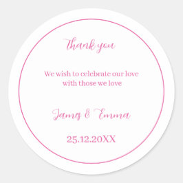 パーソナライズされた結婚シンプルバラ ラウンドシール