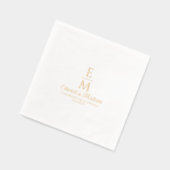 パーソナライズされた結婚シンプルモノグラム 箔ナプキン (左)