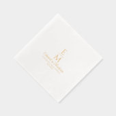 パーソナライズされた結婚シンプルモノグラム 箔ナプキン (右)