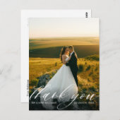 パーソナライズされた結婚スタイリッシュ写真感謝してい君 ポストカード (正面/裏面)