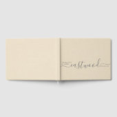 パーソナライズされた結婚ズのモノグラムフェイククリーム ゲストブック (全面)