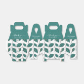 パーソナライズされた結婚ティール(緑がかった色)色 フェイバーボックス (折り畳みなし)