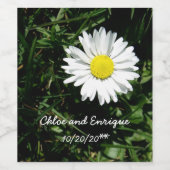 パーソナライズされた結婚デイジー ワインラベル (シングルラベル)