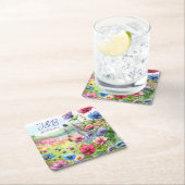 パーソナライズされた結婚パーソナライズされた スクエアペーパーコースター (インサイチュ)