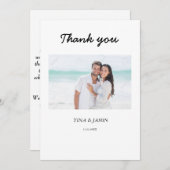 パーソナライズされた結婚フラットサンキューカード サンキューカード (正面/裏面)