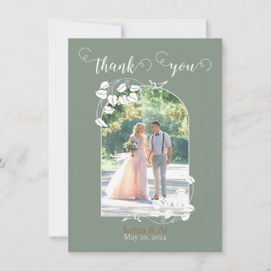 パーソナライズされた結婚フラットサンキューカード サンキューカード (正面)