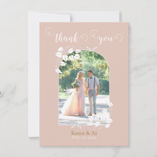 パーソナライズされた結婚フラットサンキューカード サンキューカード (正面)