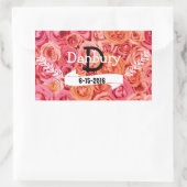 パーソナライズされた結婚フローラ 長方形シール (バッグ)