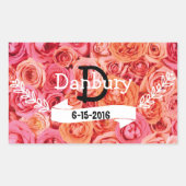 パーソナライズされた結婚フローラ 長方形シール (正面)