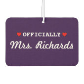 パーソナライズされた結婚ブライダル カーエアーフレッシュナー (正面)