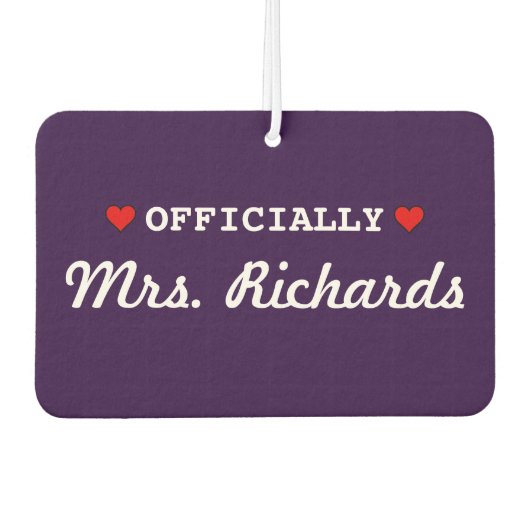 パーソナライズされた結婚ブライダル カーエアーフレッシュナー (正面)