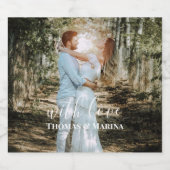 パーソナライズされた結婚ポートレートモダン書 スパークリングワインラベル (シングルラベル)