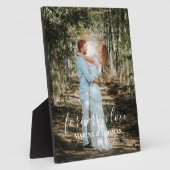 パーソナライズされた結婚ポートレートモダン書 フォトプラーク (側面)