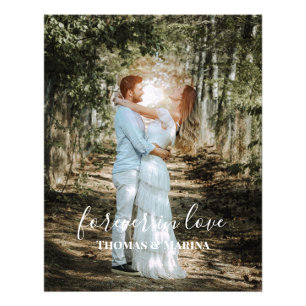 パーソナライズされた結婚ポートレートモダン書 フォトプリント           