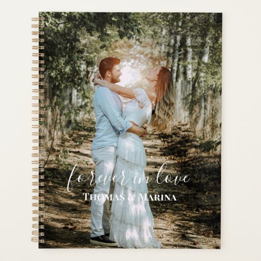 パーソナライズされた結婚ポートレートモダン書 プランナー手帳 (正面)
