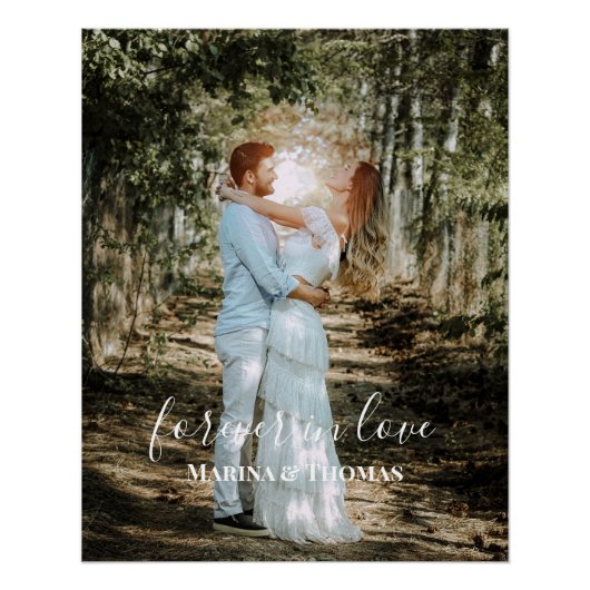パーソナライズされた結婚ポートレートモダン書 ポスター (正面)