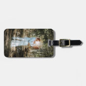 パーソナライズされた結婚ポートレートモダン書 ラゲッジタグ (正面横)