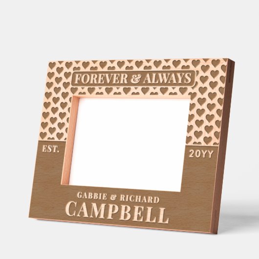 パーソナライズされた結婚モダン夫婦と記念日 レーザー彫刻フレーム (左)